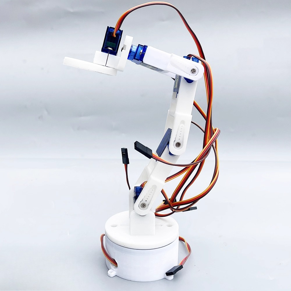 3D Printing Robot Arm - 3D 프린팅된 흰색 6축 로봇 팔