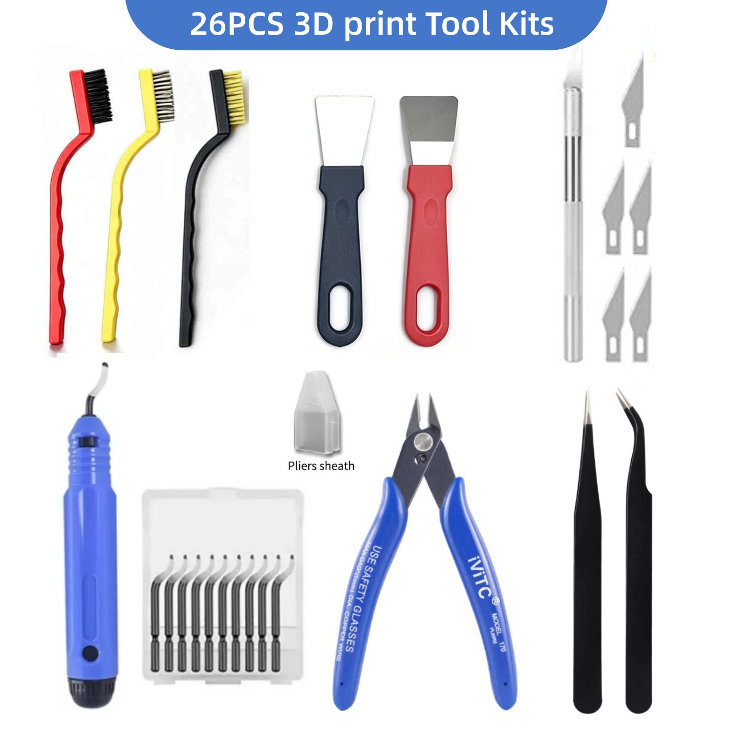 3D Printing Nerd - 26종 3D 프린팅 도구 키트, 스크레이퍼,