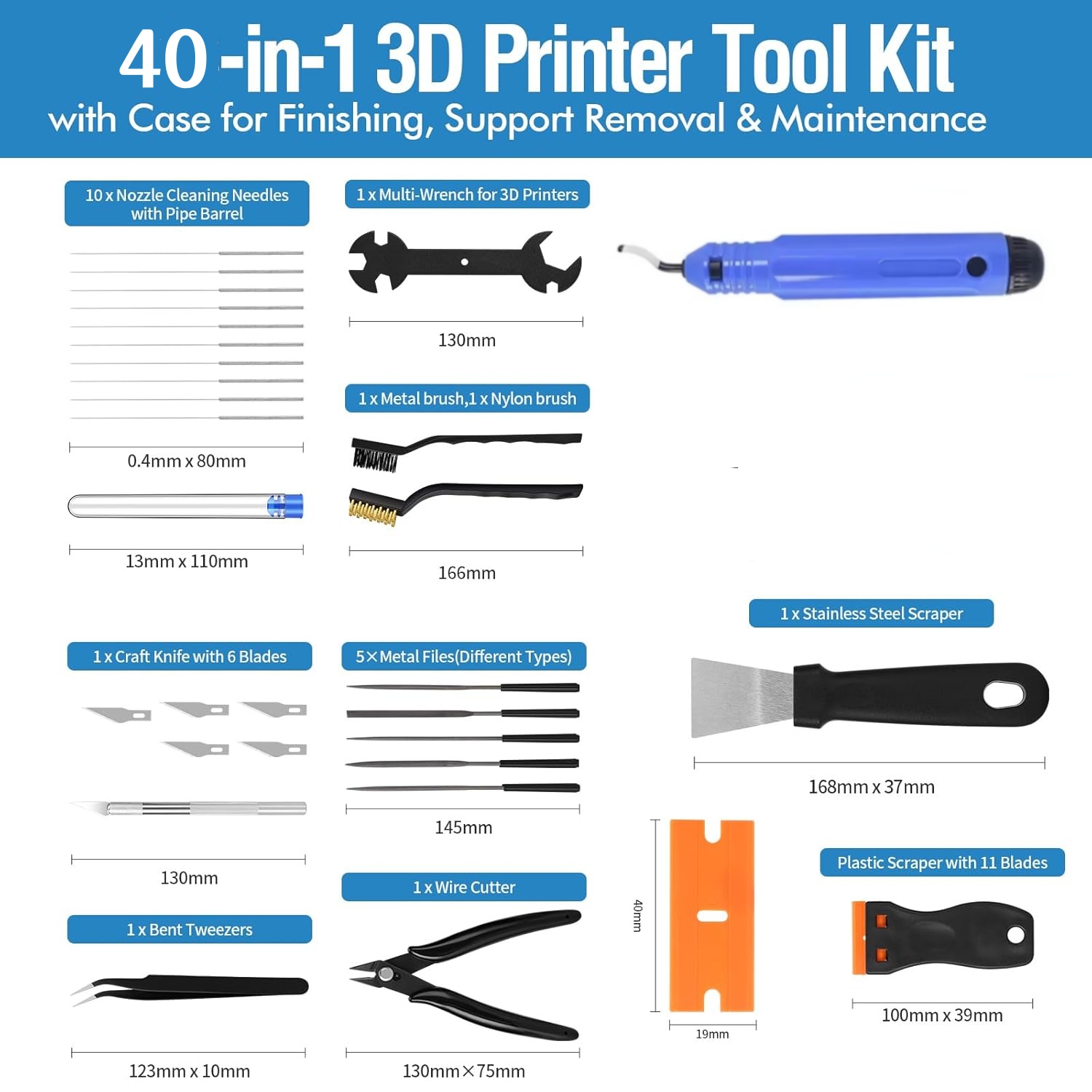 40개 3D 프린터 도구, 스크레이퍼, 파일, 와이어  - 3D Print Removal Tool 리뷰 및 가격