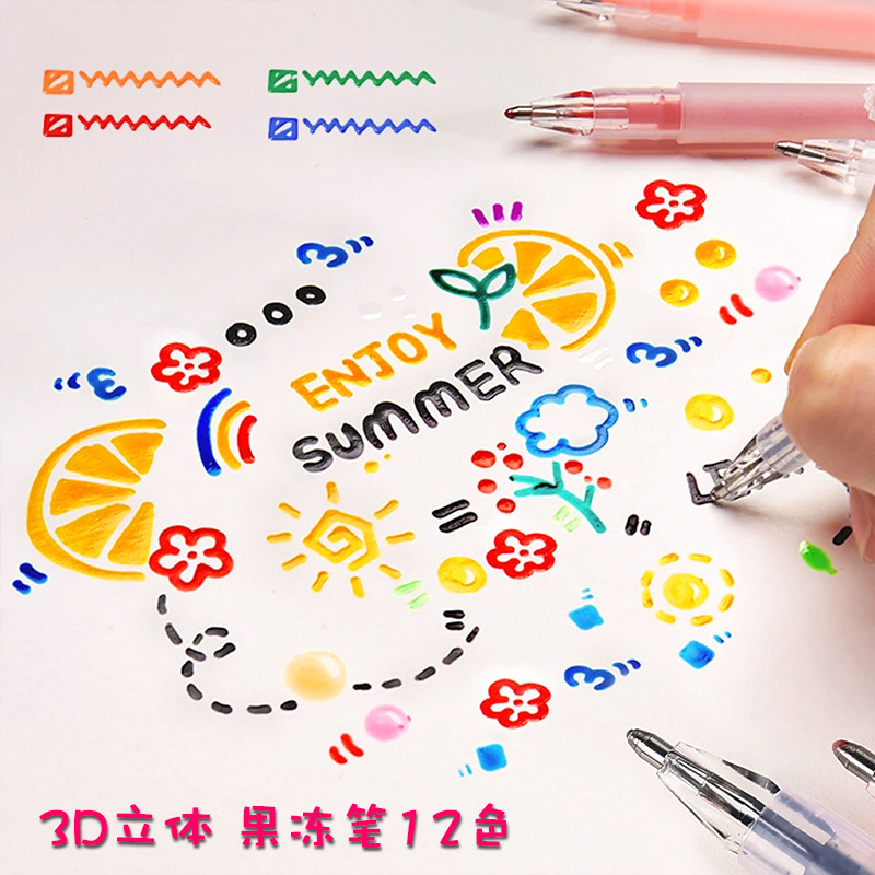 3D 입체 젤리 펜 컬러 젤 펜, 학생용 귀여운 펜,  - 3D Printing Epoxy Resin 리뷰 및 가격