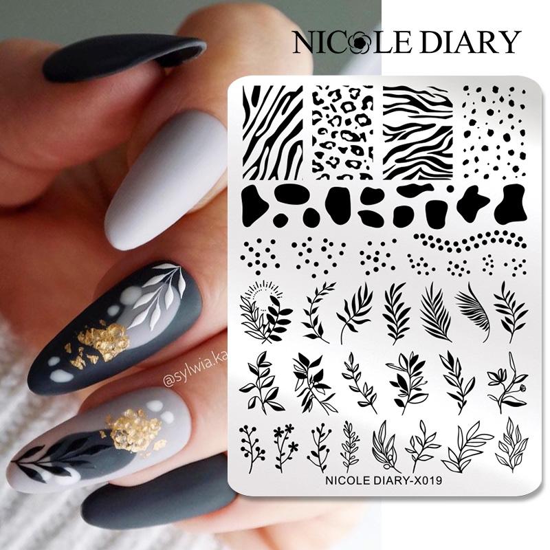 NICOLE DIARY 잎 꽃 네일 아트 스탬핑 플레이 - 3D Printing Template 리뷰 및 가격