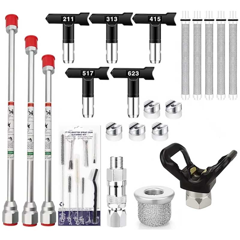 17종 에어리스 페인트 스프레이 건 세트 5개 노즐 3 - Nozzle Cleaning Kit 리뷰 및 가격