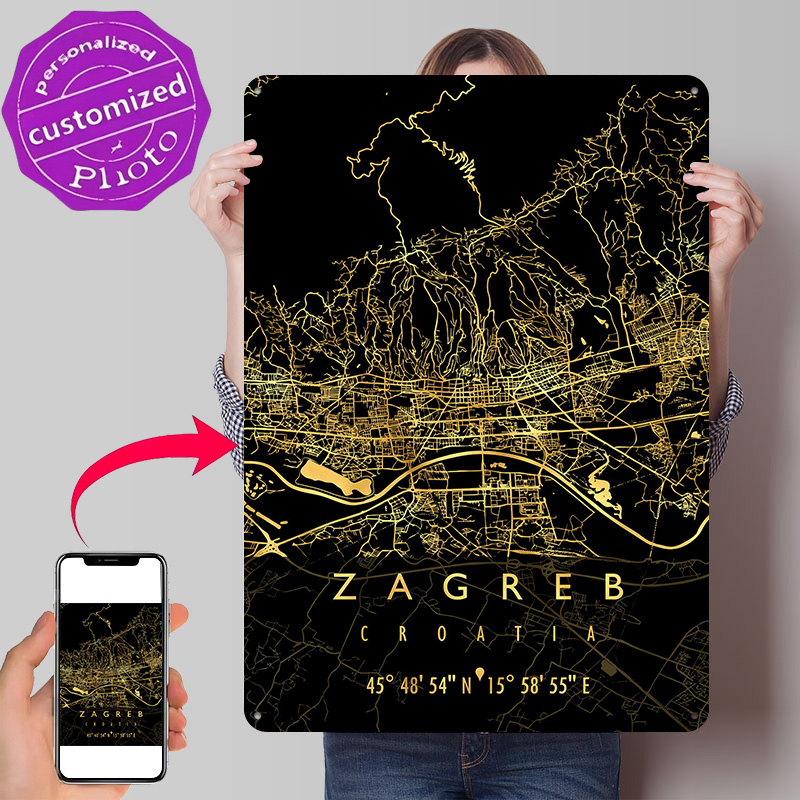 자그레브 지도 크로아티아 3D 질감 프린트 포스터 맞춤 - 3D Printing Zagreb 리뷰 및 가격