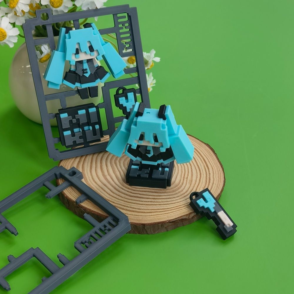 3D 프린팅 귀여운 픽셀 하츠네 미쿠 반조립 모델, 베 - 3D Printing Gundam 리뷰 및 가격