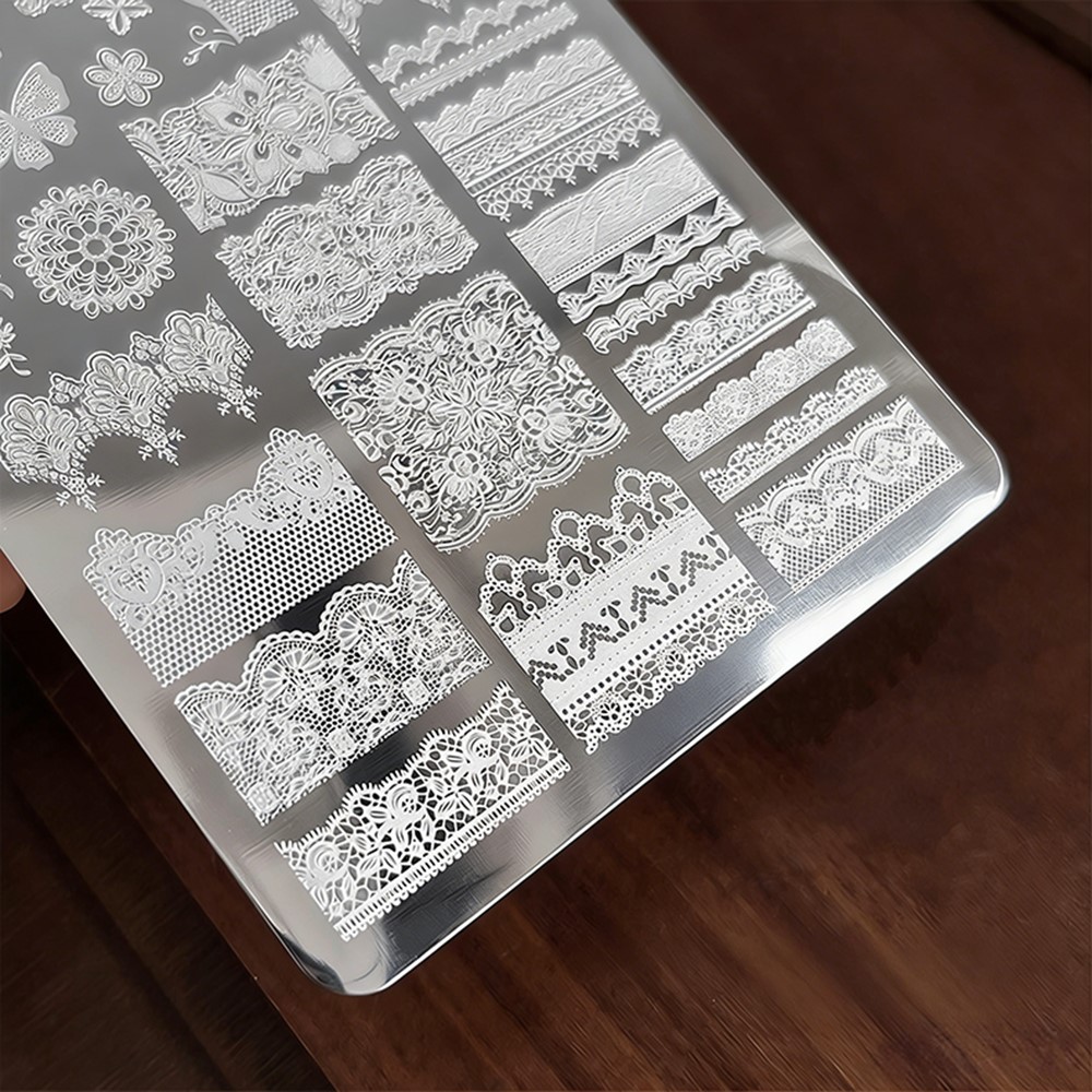 9*15cm 3D 레이스 나비 네일 아트 스탬핑 플레이 - 3D Printing Template 리뷰 및 가격